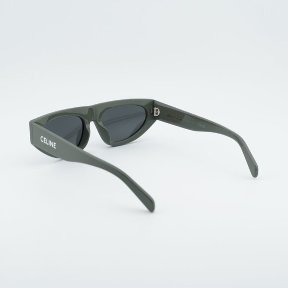 Celine CL40315U 93A Sunglasses Green Geometric Frame, Smoke Lenses main image 10